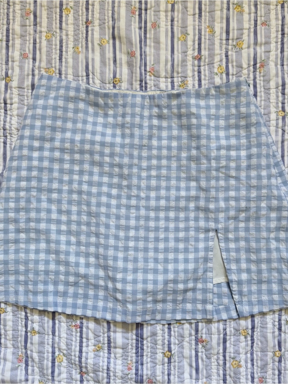 Musette Light Blue and White Gingham Skort Sz 28
